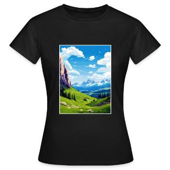 Dolomites, Alpes dolomitiques, Dolomites, Italie - T-shirt Femme - noir - Devant - AI Model Female 172 dark (172cm)