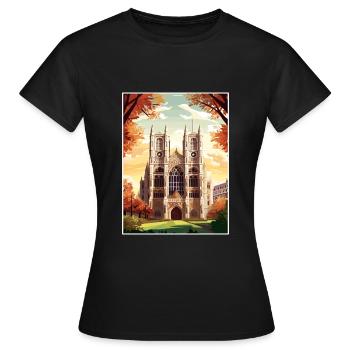 Westminster Abbey London Vintage Travel Poster WPA - Women's T-Shirt - black - Front - AI Model Female 172 dark (172cm)