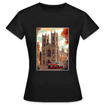 Westminster Abbey London Vintage Travel Poster WPA - Women's T-Shirt - black - Front - AI Model Female 172 dark (172cm)