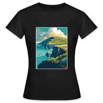 Dingle Halbinsel Irland Vintage Reiseposter WPA - Frauen T-Shirt - Schwarz - Vorne - AI Model Female 172 dark (172cm)