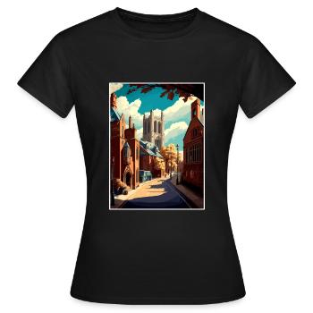 Richmond England Yorkshire Vintage Reiseposter - Frauen T-Shirt - Schwarz - Vorne - AI Model Female 172 dark (172cm)
