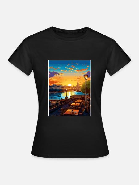 Paris France Vintage voyage affiche WPA Souvenir - T-shirt Femme - noir