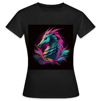 Das zweifarbige Seepferdchen - Frauen T-Shirt - Schwarz - Vorne - AI Model Female 172 dark (172cm)