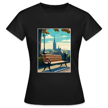 Hampstead Heath London Vintage Travel Poster WPA - Women's T-Shirt - black - Front - AI Model Female 172 dark (172cm)