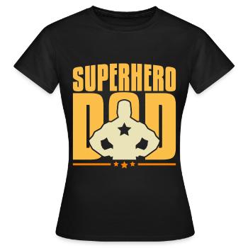 superhero dad - Frauen T-Shirt - Schwarz - Vorne - AI Model Female 172 dark (172cm)