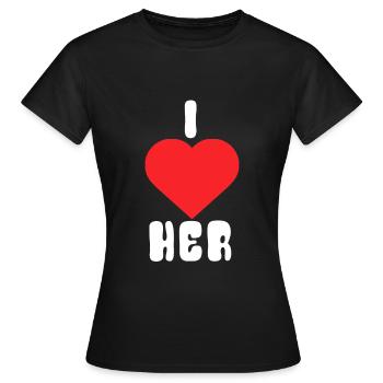 Je l’aime - T-shirt Femme - noir - Devant - AI Model Female 172 dark (172cm)