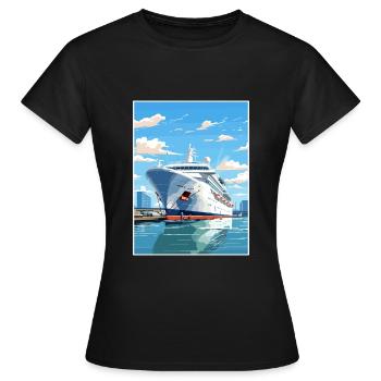 Southampton England Vintage Reiseposter Souvenir - Frauen T-Shirt - Schwarz - Vorne - AI Model Female 172 dark (172cm)
