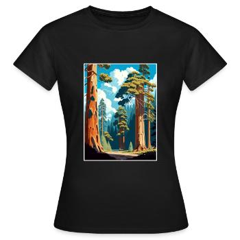 Big Basin Redwoods State Park California Souvenir - Women's T-Shirt - black - Front - AI Model Female 172 dark (172cm)