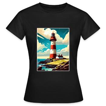 Plymouth Angleterre Vintage voyage affiche Souvenir - T-shirt Femme - noir - Devant - AI Model Female 172 dark (172cm)