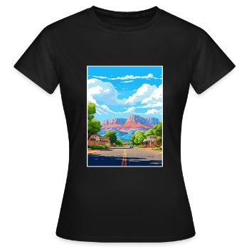 Springdale Utah affiches Vintage voyage affiche WPA - T-shirt Femme - noir - Devant - AI Model Female 172 dark (172cm)
