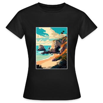 El Matador Californie Cali Vintage affiche de voyage - T-shirt Femme - noir - Devant - AI Model Female 172 dark (172cm)