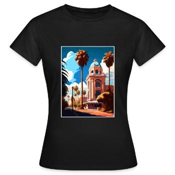 San Jose Kalifornien Vintage Reiseposter Souvenir - Frauen T-Shirt - Schwarz - Vorne - AI Model Female 172 dark (172cm)