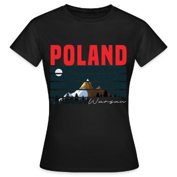 Pologne Varsovie - T-shirt Femme - noir - Devant - AI Model Female 172 dark (172cm)