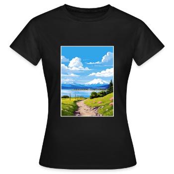 Homer Alaska Vintage voyage affiche WPA Souvenir - T-shirt Femme - noir - Devant - AI Model Female 172 dark (172cm)