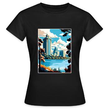 Oakland Californie Vintage voyage affiche Souvenir - T-shirt Femme - noir - Devant - AI Model Female 172 dark (172cm)