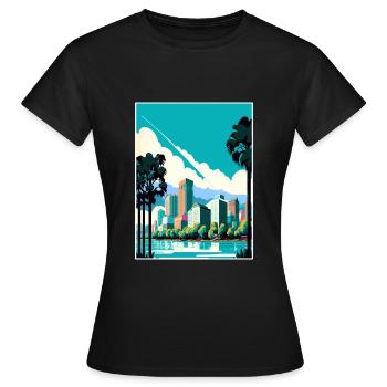 Oakland Californie Vintage voyage affiche Souvenir - T-shirt Femme - noir - Devant - AI Model Female 172 dark (172cm)