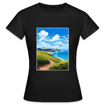 Coromandel-Halbinsel Neuseeland Reiseposter - Frauen T-Shirt - Schwarz - Vorne - AI Model Female 172 dark (172cm)