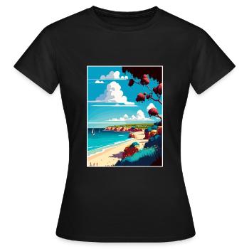Mornington Halbinsel Australien Reiseposter - Frauen T-Shirt - Schwarz - Vorne - AI Model Female 172 dark (172cm)