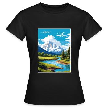 San Martin De Los Andes Vintage voyage affiche WPA - T-shirt Femme - noir - Devant - AI Model Female 172 dark (172cm)