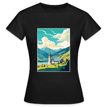 San Martin De Los Andes Vintage voyage affiche WPA - T-shirt Femme - noir - Devant - AI Model Female 172 dark (172cm)