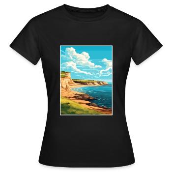 Valdes Halbinsel Argentinien Vintage Reiseposter - Frauen T-Shirt - Schwarz - Vorne - AI Model Female 172 dark (172cm)
