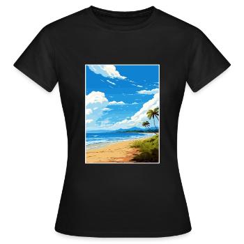 Nicoya Halbinsel Costa Rica Vintage Reiseposter - Frauen T-Shirt - Schwarz - Vorne - AI Model Female 172 dark (172cm)