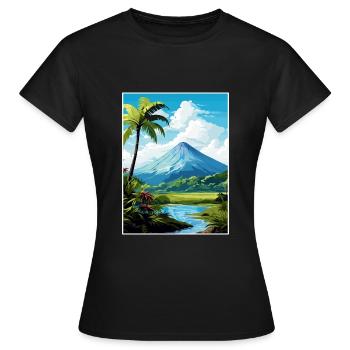 La Fortuna Costa Rica Vintage Reiseposter WPA - Frauen T-Shirt - Schwarz - Vorne - AI Model Female 172 dark (172cm)