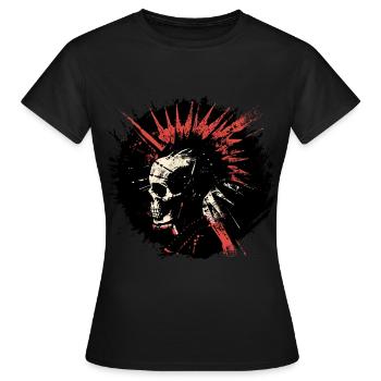 « Résonance de la rébellion » - Punk Skull Inferno - T-shirt Femme - noir - Devant - AI Model Female 172 dark (172cm)