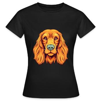 Irischer Setter Hund Rasse Aquarell Karikatur Kawaii C - Frauen T-Shirt - Schwarz - Vorne - AI Model Female 172 dark (172cm)