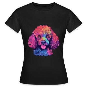 Raza De Perro Caniche De Juguete Acuarela Dibujos Animados Kawaii Col - Camiseta mujer - negro - delante - AI Model Female 172 dark (172cm)
