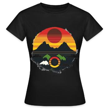 Mountain Summit Adventure T-Shirt - T-shirt Femme - noir - Devant - AI Model Female 172 dark (172cm)