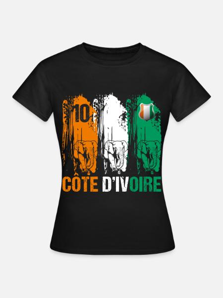 Côte D' Ivoire football supporter maillot de foot - T-shirt Femme - noir