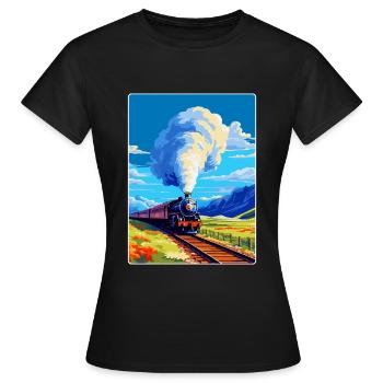 Orient Express Zug Europa Vintage Reiseplakat - Frauen T-Shirt - Schwarz - Vorne - AI Model Female 172 dark (172cm)