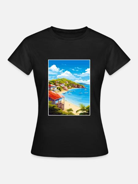 Antigua-et-Barbuda Affiche de voyage dans les Caraïbes - T-shirt Femme - noir