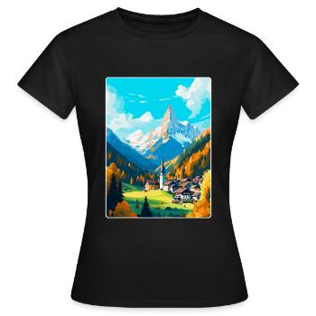 Berchtesgaden Allemagne Affiche de voyage vintage WPA - T-shirt Femme - noir - Devant - AI Model Female 172 dark (172cm)