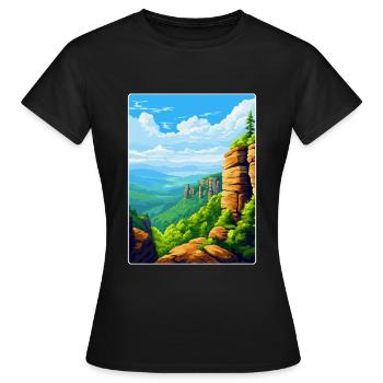 Montagne de grès de l’Elbe Allemagne Affiche de voyage WPA - T-shirt Femme - noir - Devant - AI Model Female 172 dark (172cm)