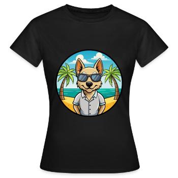 Lunettes de soleil Braque Saint Germain Dog Breed Cartoon - T-shirt Femme - noir - Devant - AI Model Female 172 dark (172cm)