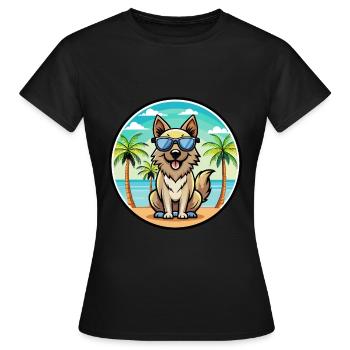 Lunettes de soleil de race de chien de berger des Carpates - T-shirt Femme - noir - Devant - AI Model Female 172 dark (172cm)