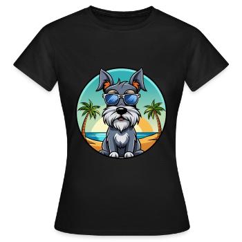 Standard Schnauzer Hunderasse Cartoon Sonnenbrille - Frauen T-Shirt - Schwarz - Vorne - AI Model Female 172 dark (172cm)