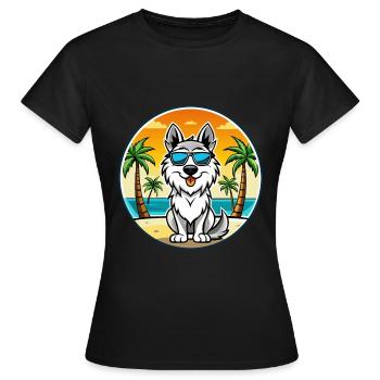 Lunettes de soleil de race de chien de berger des Carpates - T-shirt Femme - noir - Devant - AI Model Female 172 dark (172cm)