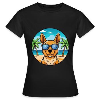 Lancashire Heeler Hunderasse Cartoon Sonnenbrille Strand - Frauen T-Shirt - Schwarz - Vorne - AI Model Female 172 dark (172cm)