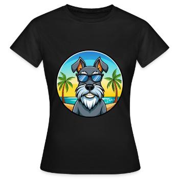 Standard Schnauzer Hunderasse Cartoon Sonnenbrille - Frauen T-Shirt - Schwarz - Vorne - AI Model Female 172 dark (172cm)