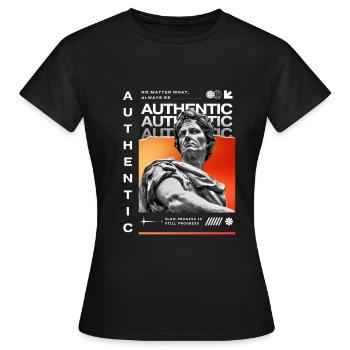 Authentique - T-shirt Femme - noir - Devant - AI Model Female 172 dark (172cm)