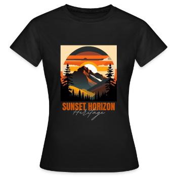 Sunset horizon heritage - Women's T-Shirt - black - Front - AI Model Female 172 dark (172cm)