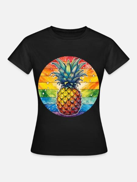 LGBTQ Ananas - Frauen T-Shirt - Schwarz