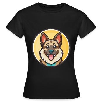 Race de chien de berger des Carpates, dessin animé amusant Kawaii - T-shirt Femme - noir - Devant - AI Model Female 172 dark (172cm)
