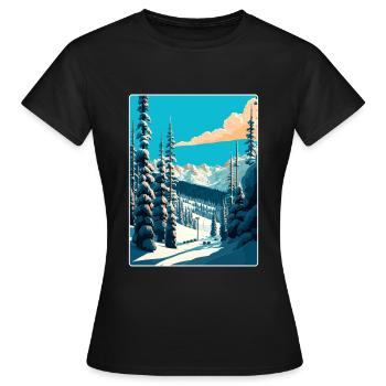 Vail Ski Resort Skifahren Reise Poster Souvenir WPA - Frauen T-Shirt - Schwarz - Vorne - AI Model Female 172 dark (172cm)