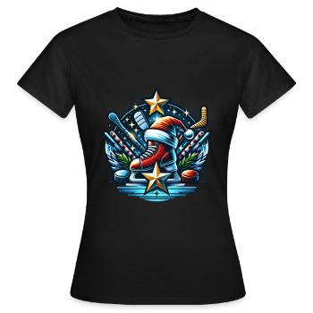 EishockeySpieler Winter - Frauen T-Shirt - Schwarz - Vorne - AI Model Female 172 dark (172cm)
