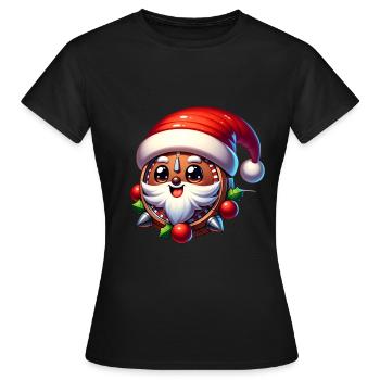 Nikolaus - Frauen T-Shirt - Schwarz - Vorne - AI Model Female 172 dark (172cm)