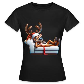 Frissons de renne - T-shirt Femme - noir - Devant - AI Model Female 172 dark (172cm)